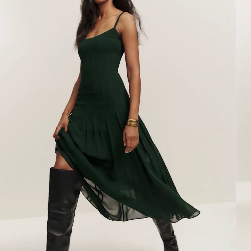 Reformation Katalina Dress (Forest) - Picture 5 of 13